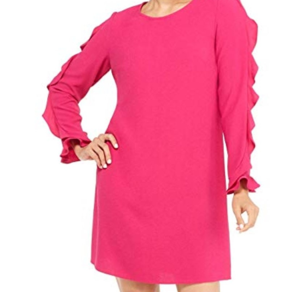 Women's long sleeve shift dress Pink/8